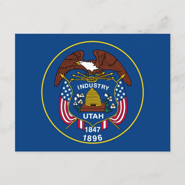 Postal Diseño de la bandera del estado de Utah (Anverso)