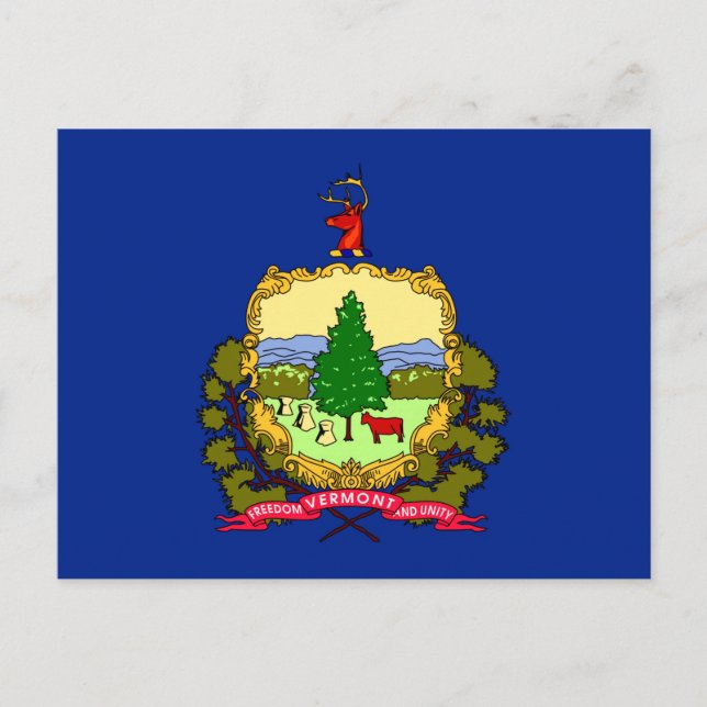 Postal Diseño de la bandera del estado de Vermont (Anverso)