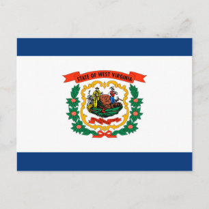 Postal Diseño de la bandera del estado de Virginia Occide