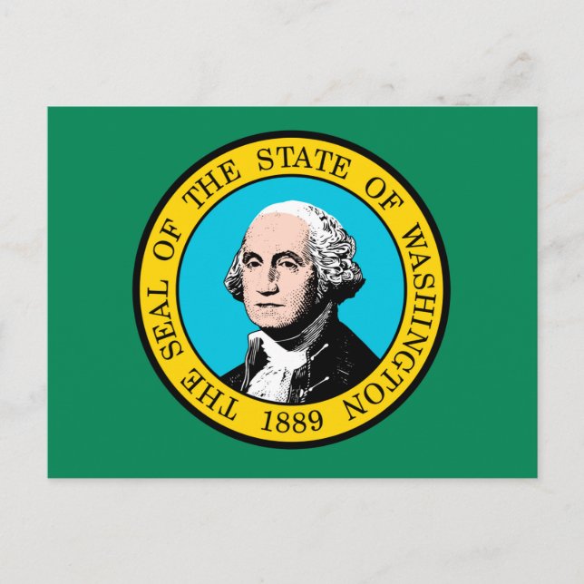 Postal Diseño de la bandera del estado de Washington (Anverso)