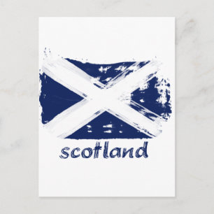 Postal Diseño de la bandera grunge escocesa