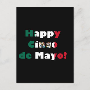 Postal Diseño de la bandera mexicana Cinco de Mayo