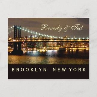 Postal Diseño de la boda de Brooklyn Nueva York