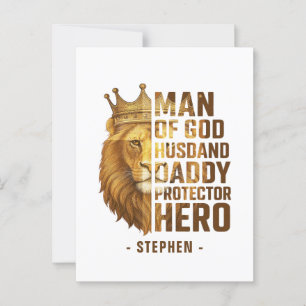Postal Diseño de la Corona de León de Dios - Esposo, Papi