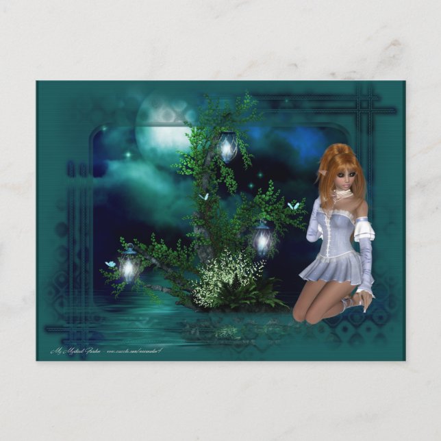 Postal Diseño de la isla Elf Fantasy (Anverso)