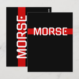 Postal Diseño de la línea roja del código morso de la señ
