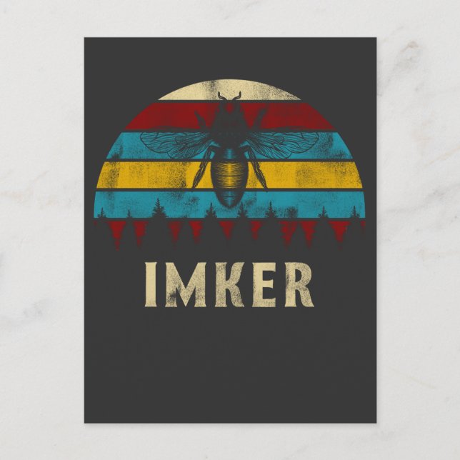 Postal Diseño de la Naturaleza de Insekten Retro de Imker (Anverso)