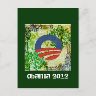 Postal Diseño de la reelección del Eco Grunge Obama 2012
