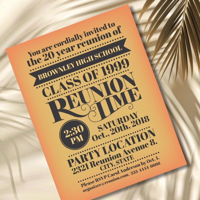 Postal Diseño de la reunión escolar (Class Reunion Invitation desin)