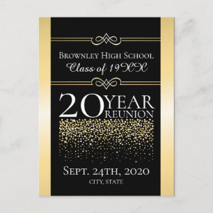Postal Diseño de la reunión escolar de oro