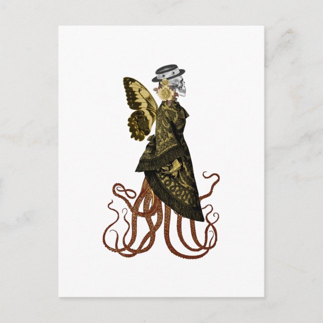 Postal Diseño de la serie Gold SteamPunk 5  (Anverso)