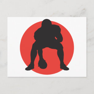 Postal diseño de la silueta de fútbol de mariscos hut hut