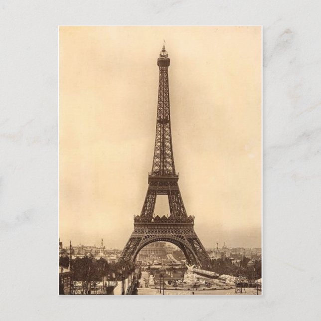 Postal Diseño de la torre Eiffel de época (Anverso)