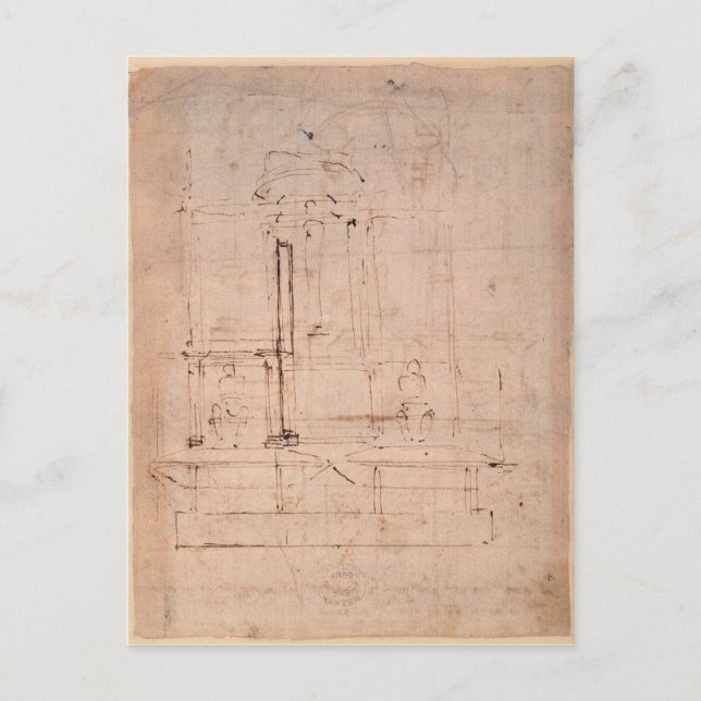 Postal Diseño de la tumba del Papa Julio II (Anverso)