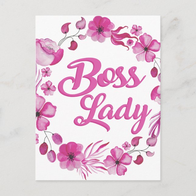 Postal Diseño de Lady Lady, Jefe de Flores Rosa (Anverso)