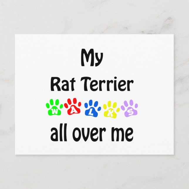 Postal Diseño de las caminatas de Rat Terrier (Anverso)