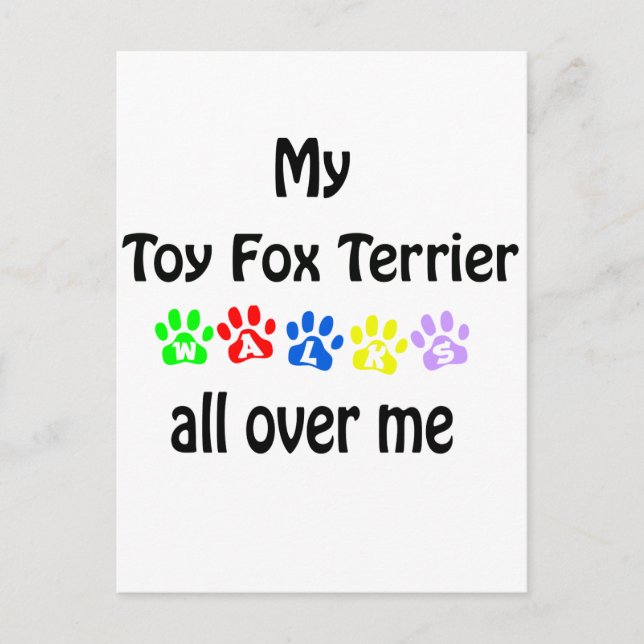 Postal Diseño de las caminatas de Toy Fox Terrier (Anverso)