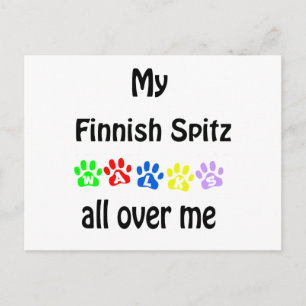 Postal Diseño de las caminatas Spitz finlandesas