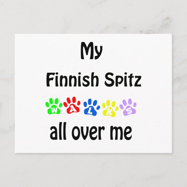 Postal Diseño de las caminatas Spitz finlandesas (Anverso)