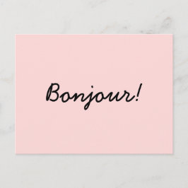 Postal Diseño de letra moderna en marfil crema Bonjour