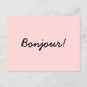 Postal Diseño de letra moderna en marfil crema Bonjour