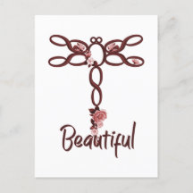 Diseño de libélula floral roja "bella"