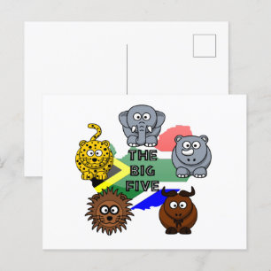 Postal Diseño de los cinco grandes Personalizados de anim