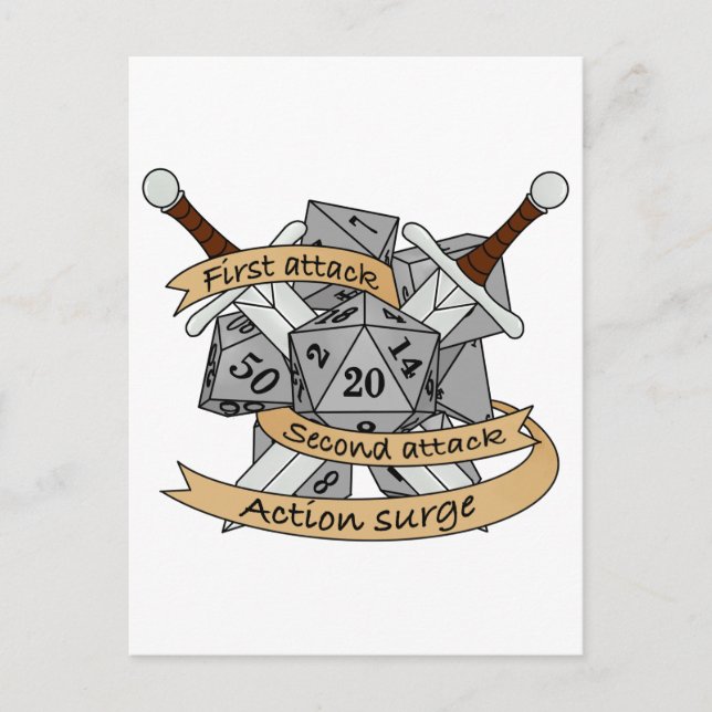 Postal Diseño de los dados de combate (Anverso)