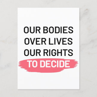 Postal Diseño de los derechos de aborto de Pro Choice
