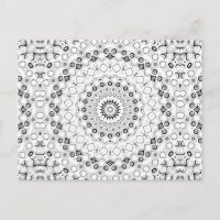 Diseño de mandala monocromo gris blanco negro