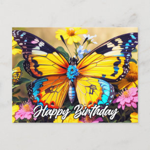 Postal Diseño de mariposa hermosa vibrante