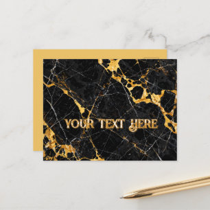 Postal Diseño de mármol de lujo Nero Portoro Negro Oro