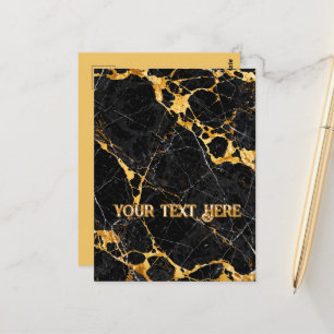 Postal Diseño de mármol negro de lujo Nero Portoro Gold