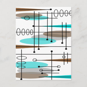 Postal Diseño de mediados de siglo inspirado en la era at