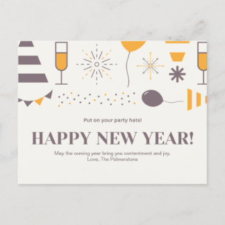 Postal Diseño de Mensaje Personalizable Feliz Año Nuevo