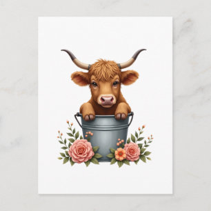 Postal Diseño de Mercado de Flores de Vaca de las Highlan