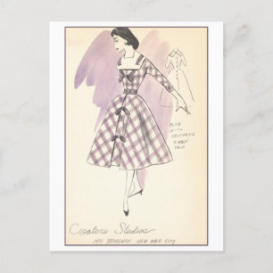 Postal Diseño de moda vintage para vestir, Creators Studi