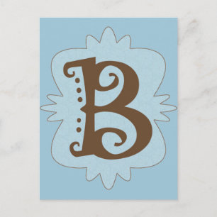 Postal Diseño de monograma de letra B