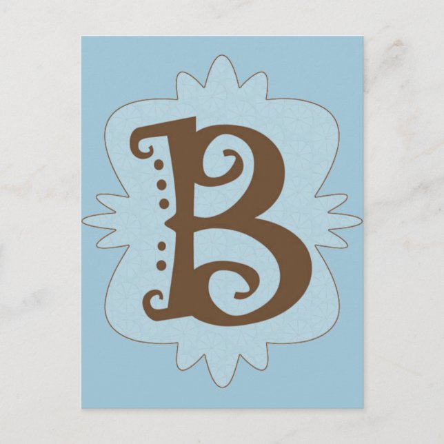 Postal Diseño de monograma de letra B (Anverso)