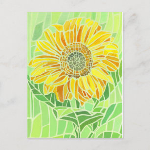Postal Diseño de mosaico de girasol
