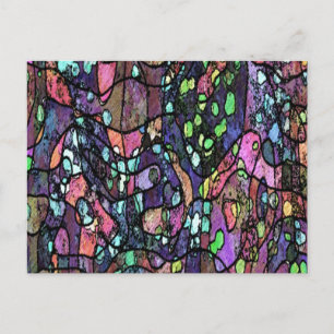 Postal Diseño de mosaico púrpura