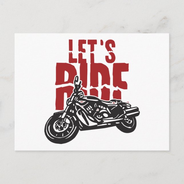 Postal Diseño de Motocicleta de Lets Ride (Anverso)