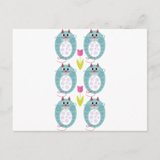 Postal Diseño de muñecas de gato lindo llamado Babushkat