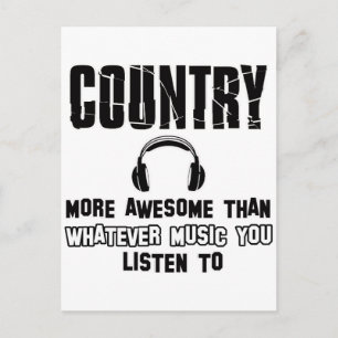 Postal diseño de música country