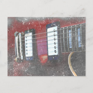 Postal diseño de música grunge puente de cuerdas de guita