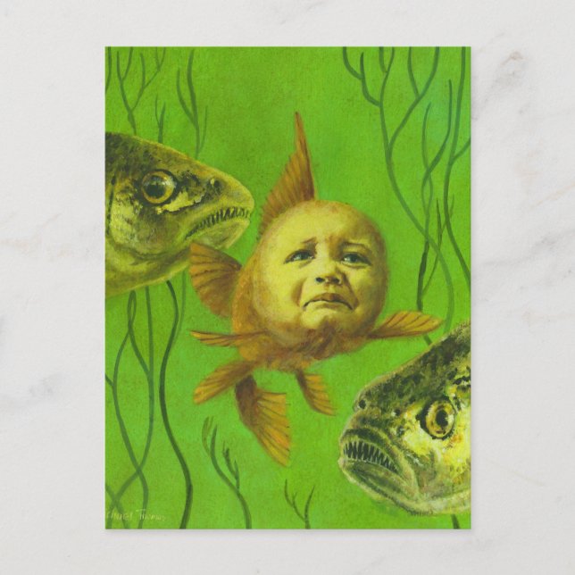 Postal Diseño de mutantes para bebés de peces dorados (Anverso)
