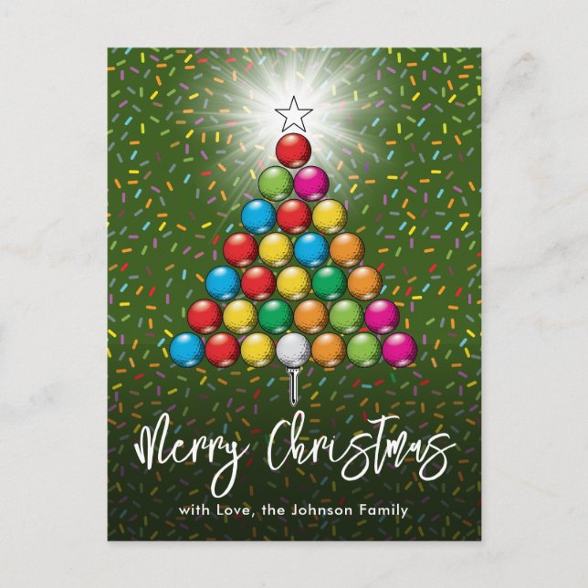 Postal Diseño de Navidad y vacaciones de golf (Anverso)
