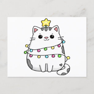 Postal Diseño de Navidades de felino