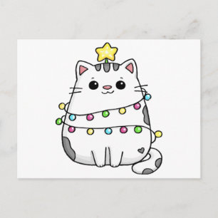 Postal Diseño de Navidades de felino