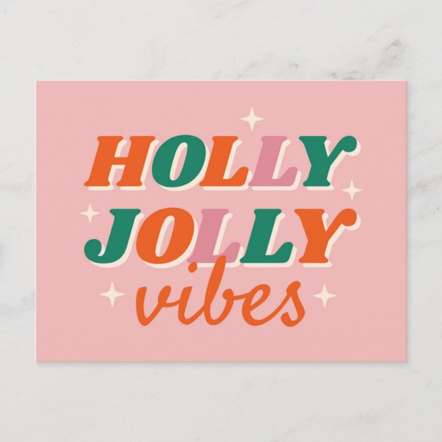 Postal Diseño de Navidades de Fun Holly Jolly Vibes (Anverso)